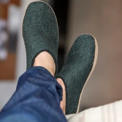 Slip-on with leather sole - Forest