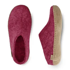 Slip-on with leather sole - Cranberry