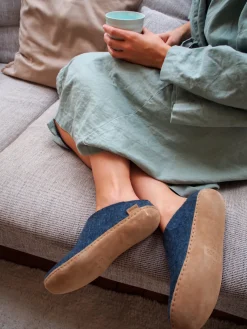 Slip-on with leather sole - Denim