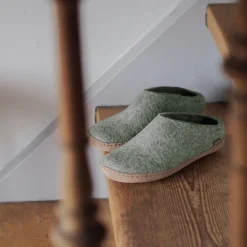 Slip-on with leather sole - Moss