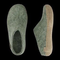 Slip-on with leather sole - Moss