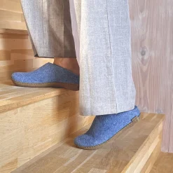 Slip-on with leather sole - Sky