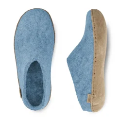 Slip-on with leather sole - Sky