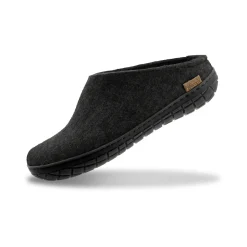 Slip-on with natural rubber sole - black - Charcoal