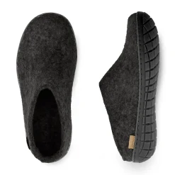 Slip-on with natural rubber sole - black - Charcoal