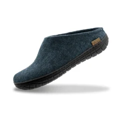 Slip-on with natural rubber sole - black - Denim